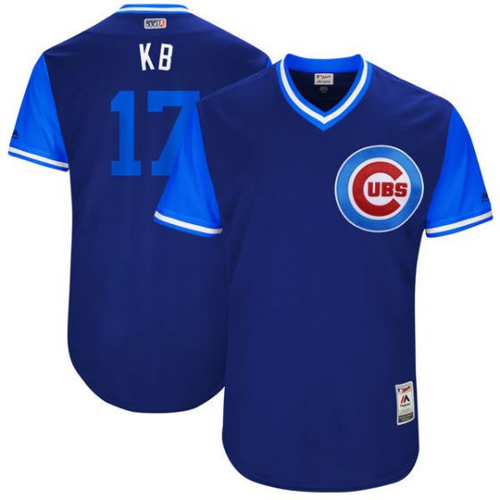 Men Chicago Cubs 17 Kb Blue New Rush Limited MLB Jerseys